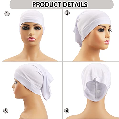 Messen 12 Pieces Under Scarf Hijab Cap Under Caps for Turban Head Wraps Scarf Solid Color Hijab Tube Unisex Stretch Dreadlocks Tube Neck Cover (Set 02) - Image 4