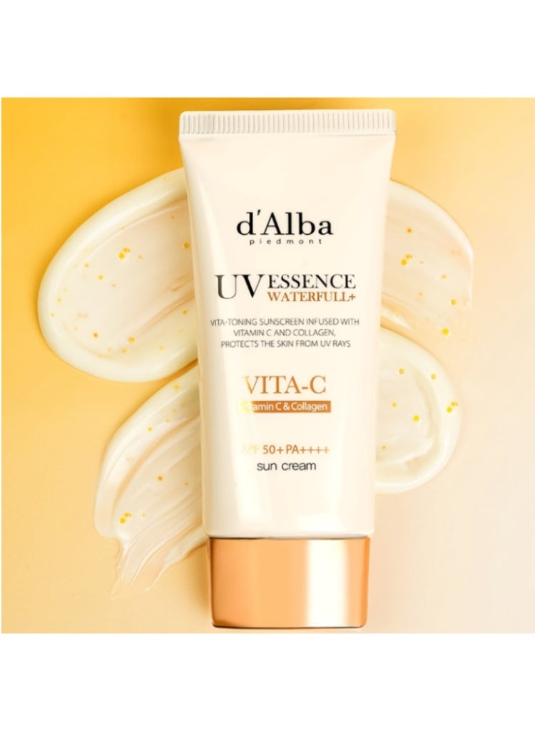 توريدن d’Alba Piedmont UV Essence Waterfull+ Vita-C Sun Cream واقي شمس كوري بفيتامين سي للترطيب والإشراق - Image 2