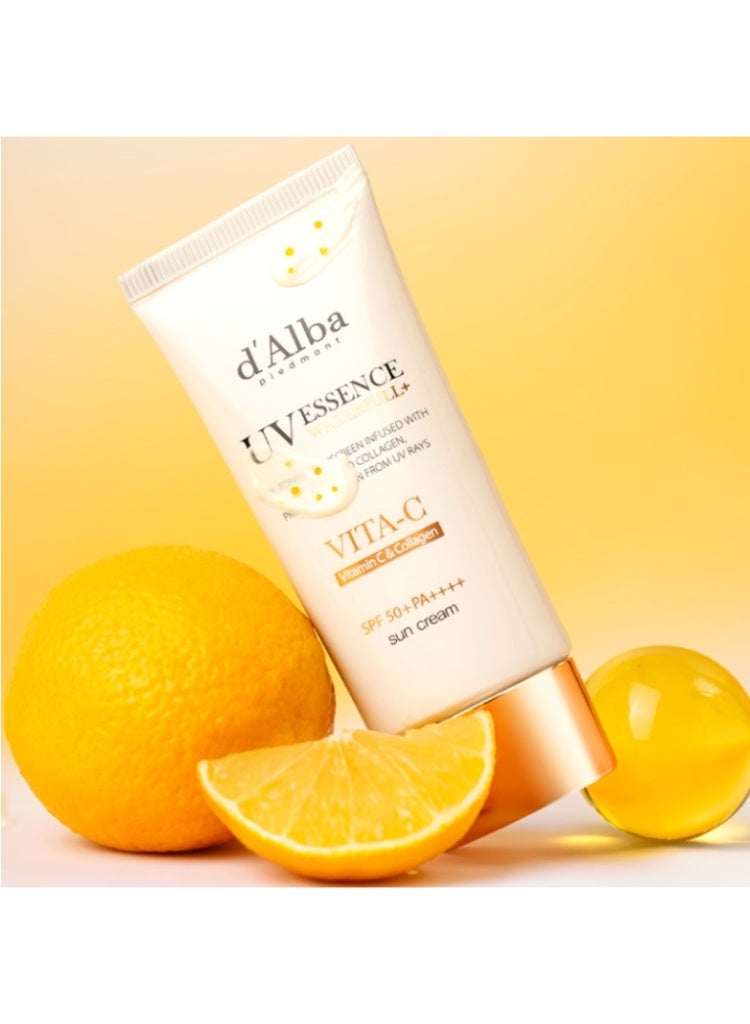 توريدن d’Alba Piedmont UV Essence Waterfull+ Vita-C Sun Cream واقي شمس كوري بفيتامين سي للترطيب والإشراق - Image 4