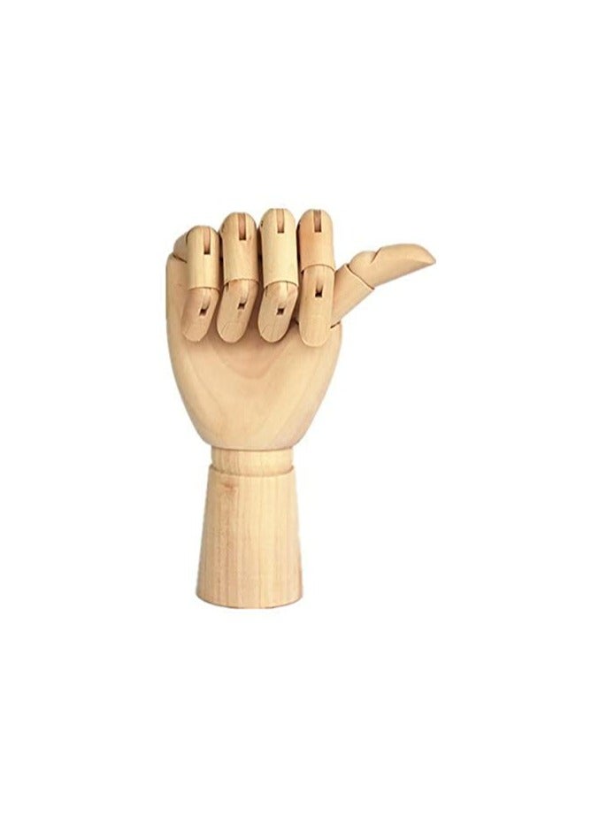 WOOD ARTIST DRAWING MANIKIN ARTICULATED MANNEQUIN WITH WOODEN FLEXIBLE FINGERS 10 LEFT HAND 10 INCHESTHE RIGHT HAND