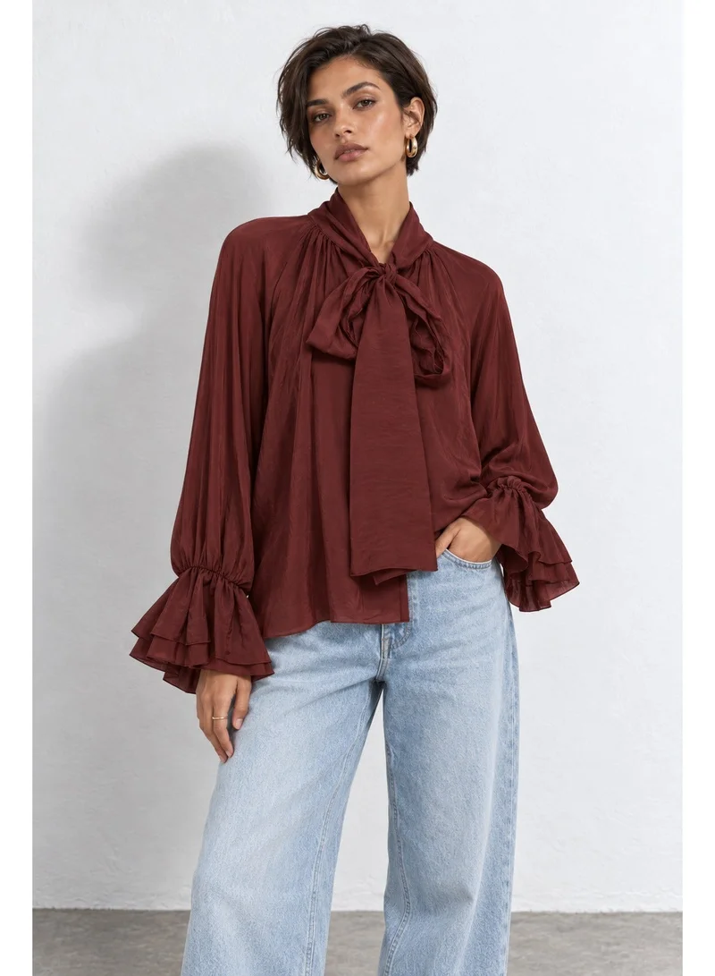 Women's VMKEHLANI Long Sleeve Ruffle Scarf Top