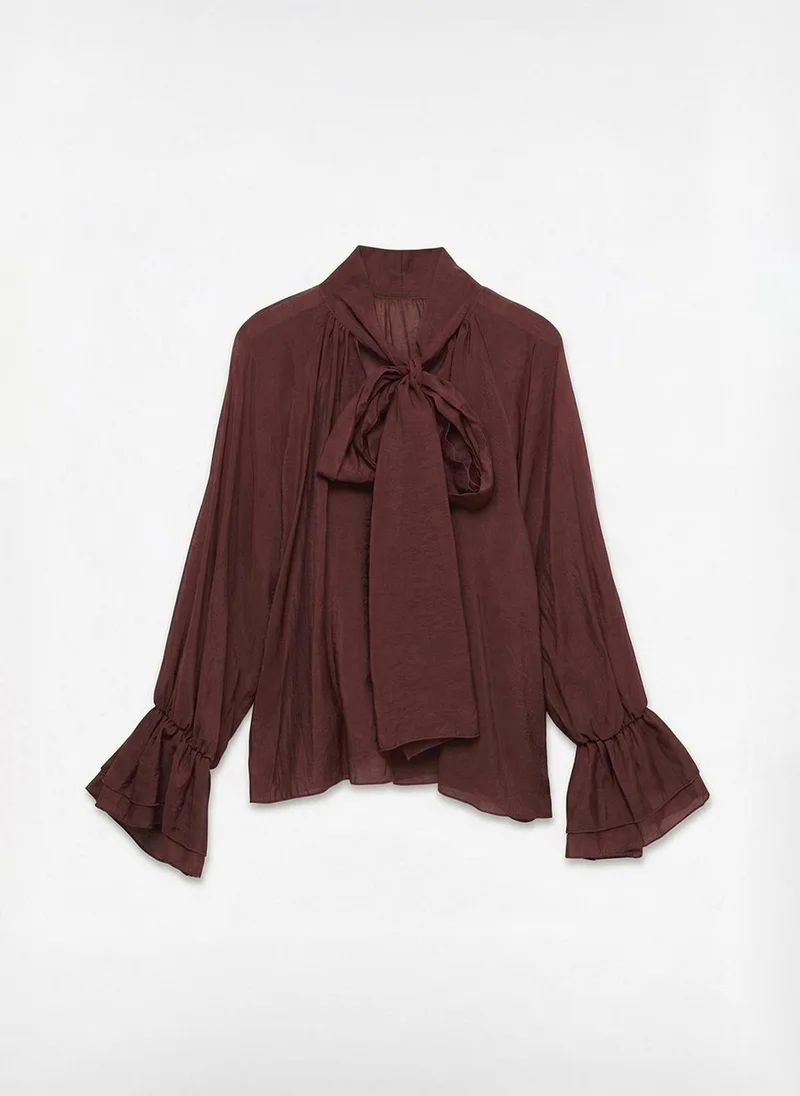 Women's VMKEHLANI Long Sleeve Ruffle Scarf Top