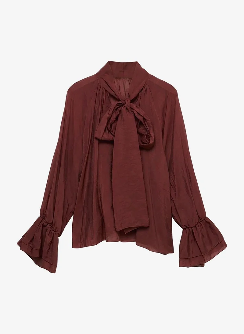 Vero Moda  Women's VMKEHLANI Long Sleeve Ruffle Scarf Top for Women | Best Price UAE