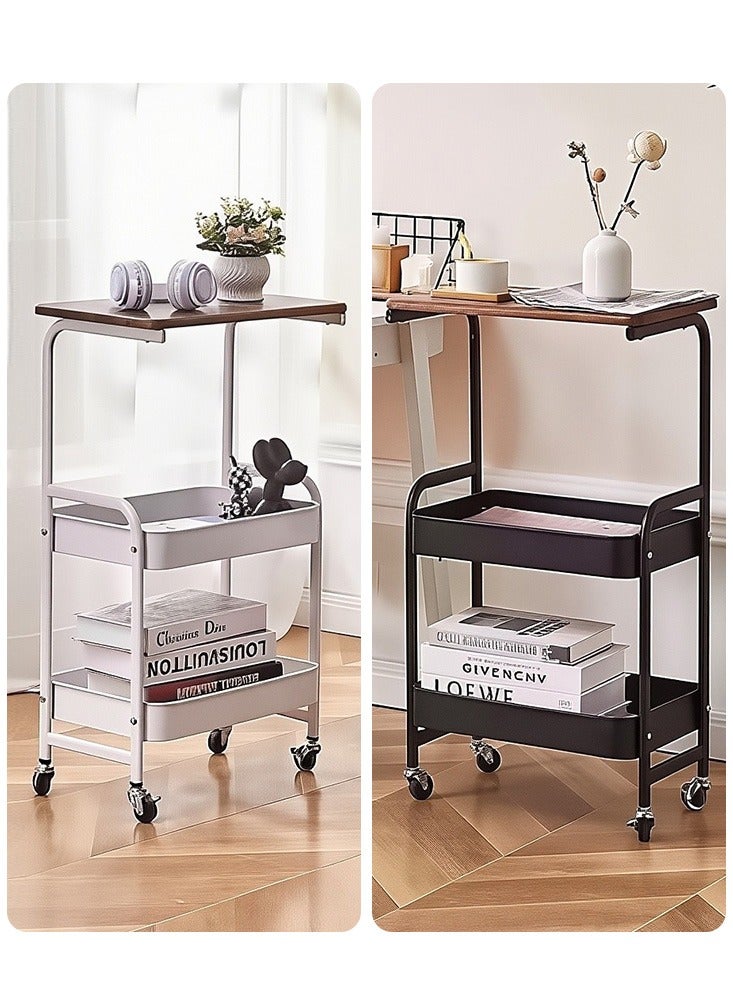 3Tier Kitchen Trolley Rack With Wheel Kitchen Storage Rack Side Table Table Top Design Storage Shelf  - Image 2
