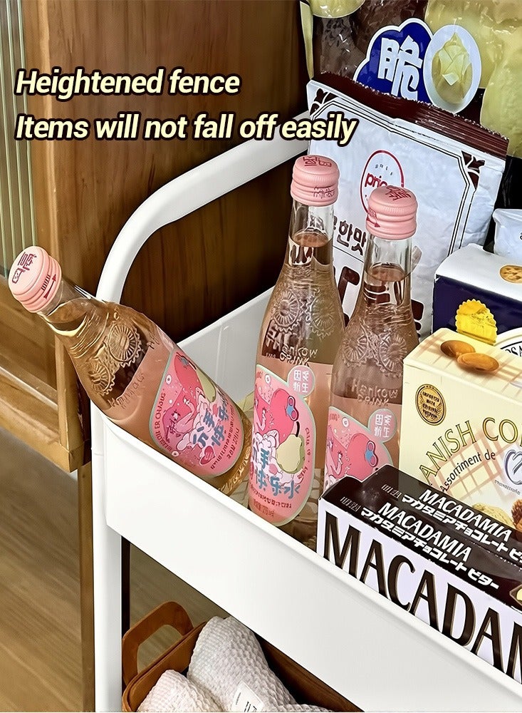 3Tier Kitchen Trolley Rack With Wheel Kitchen Storage Rack Side Table Table Top Design Storage Shelf  - Image 4