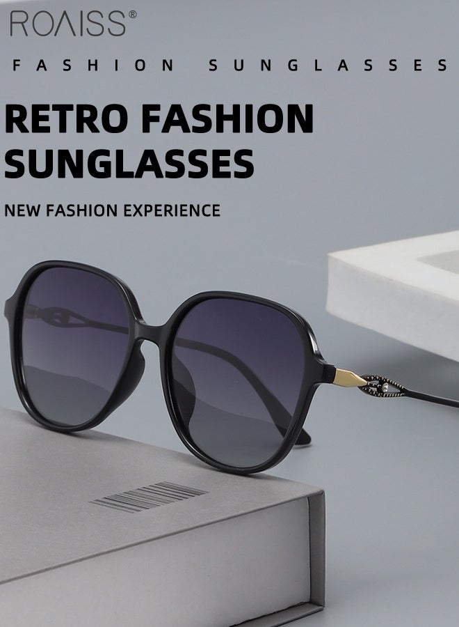 رويس نظارات شمسية نسائية دائرية مستقطبة، نظارات شمسية للحماية من الأشعة فوق البنفسجية 400 بإطار TR، نظارات شمسية أنيقة مضادة للتوهج لقضاء عطلة على الشاطئ في الهواء الطلق مع حافظة 57 مم - Image 5