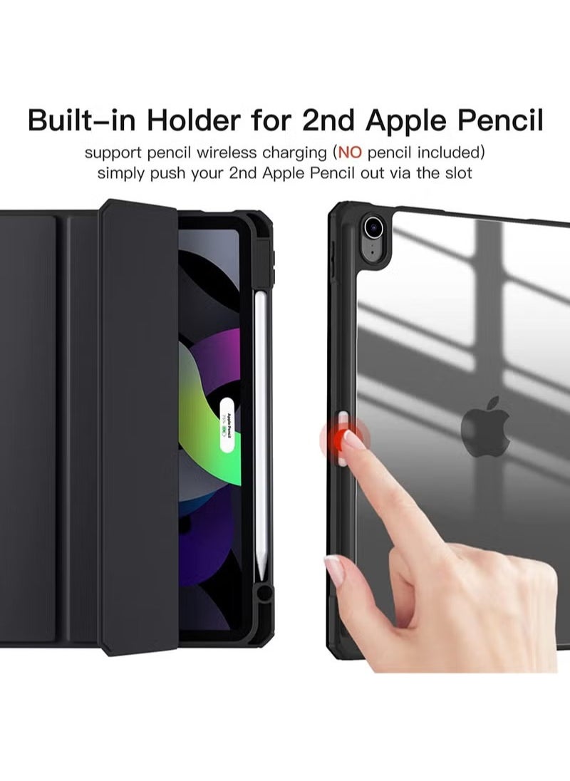 URBBKING - Protective Case Cover For iPad Air4/Air5 10.9 inch (2020/2023) Generation with Pencil Holder, [Support Apple Pencil Charging and Touch ID], Clear Transparent and Auto Wake/Sleep, - Image 1