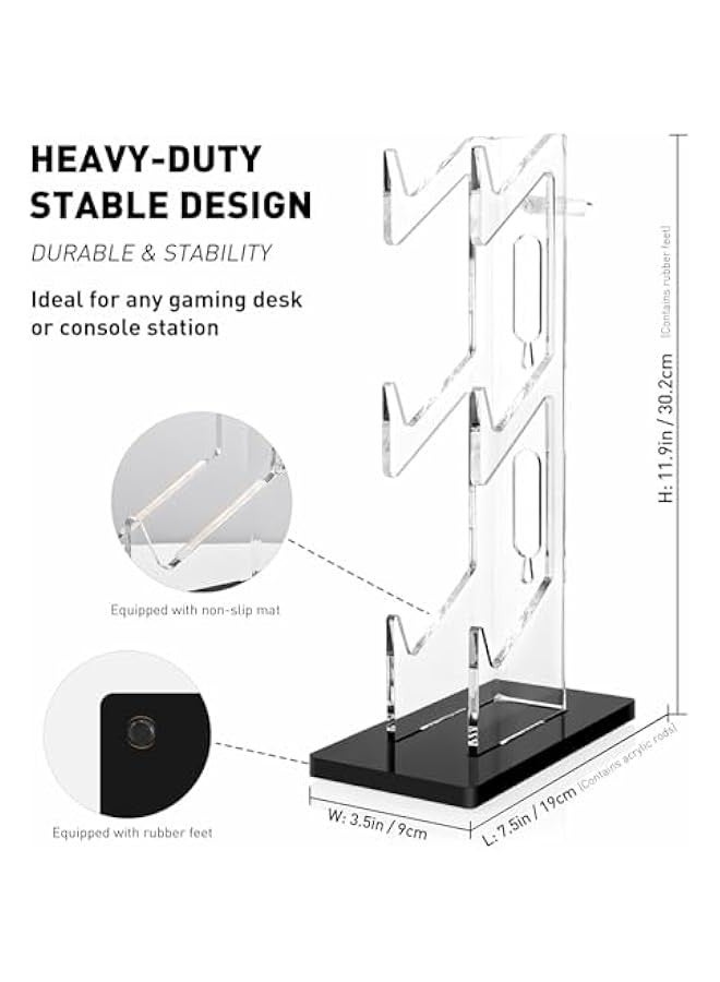 TRASSLE Universal 3 Tier Controller Holder and Headset Stand for PS4 PS5 Xbox ONE Switch, Controller Stand Gaming Accessories, Build Your Game Fortresses  - Image 5