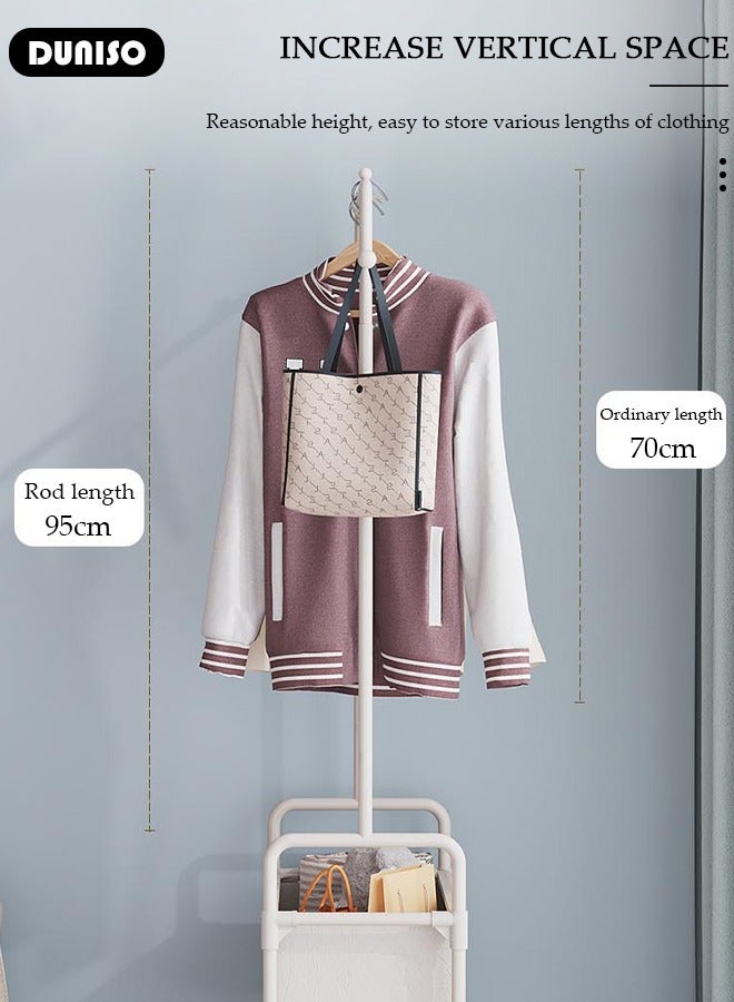 DUNISO Clothes Rack, Clothing Garment Rack Metal Hanging Clothes 2-Tier Storage Shelf for Boxes Shoes Boots Commercial Grade Multi-Purpose Entryway Shelving Unit for Home Office Bedroom  - Image 5