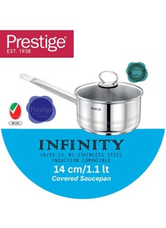 Prestige Prestige Stainless Steel Sauce Pan 14cm With Glass Lid  - Image 2