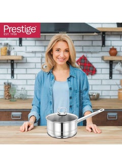 Prestige Prestige Stainless Steel Sauce Pan 14cm With Glass Lid  - Image 4
