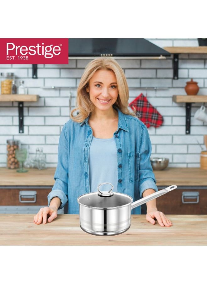 Prestige قدر صلصة من الفولاذ المقاوم للصدأ 14 سم مع غطاء زجاجي  - Image 4