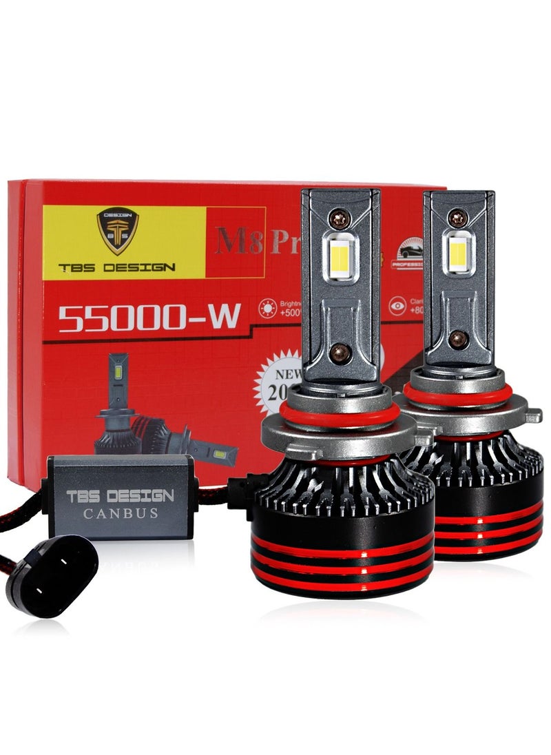 تي بي إٍس ديزاين قطعتان 9006 55W LED لمبة المصباح الأمامية 5500 Lumens Xtreme Bright مع درجة حرارة اللون 6000K  - Image 1