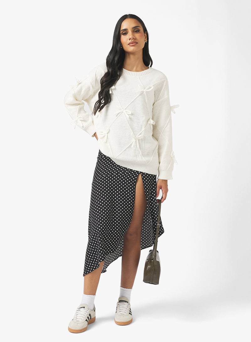 Ginger Bow Detail Knitted Sweater - Image 4