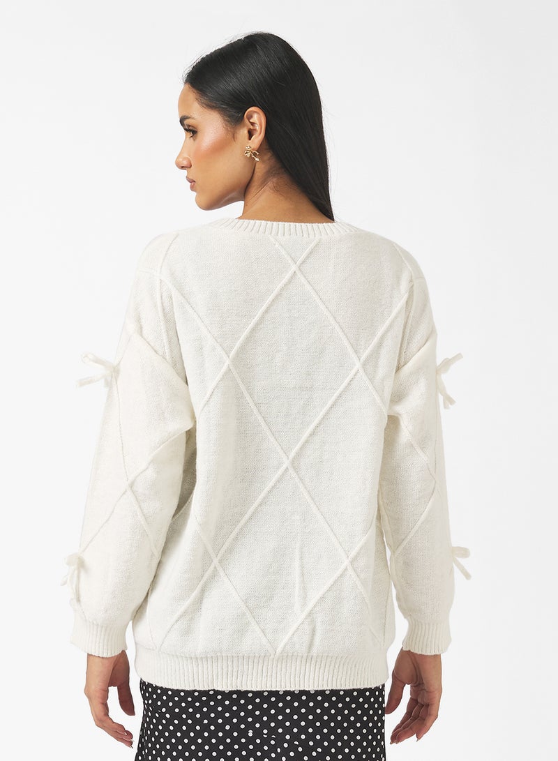 Ginger Bow Detail Knitted Sweater - Image 2