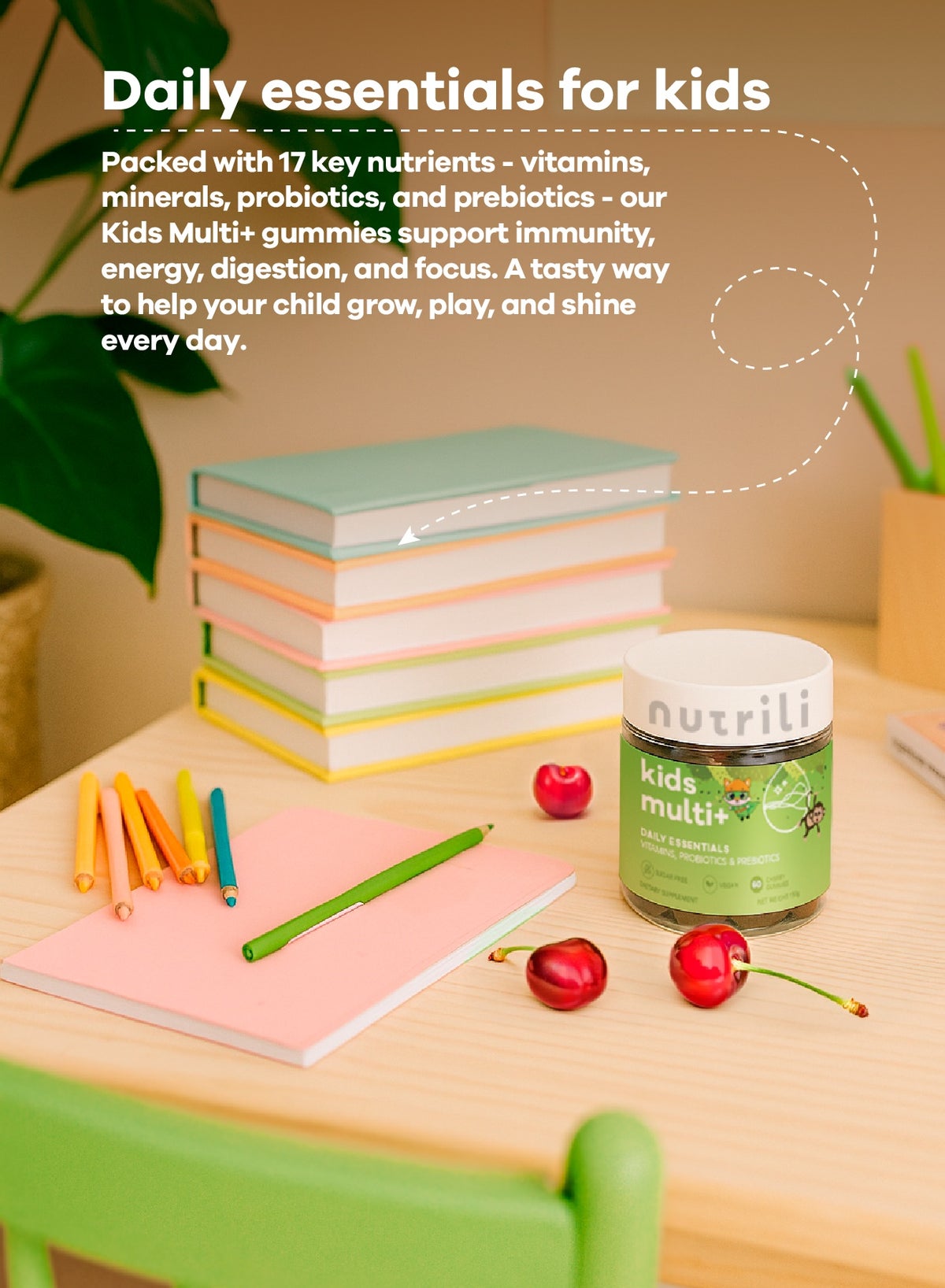 Nutrili Kids Multi+ Probiotics Sugar Free Gummies 1 Month
