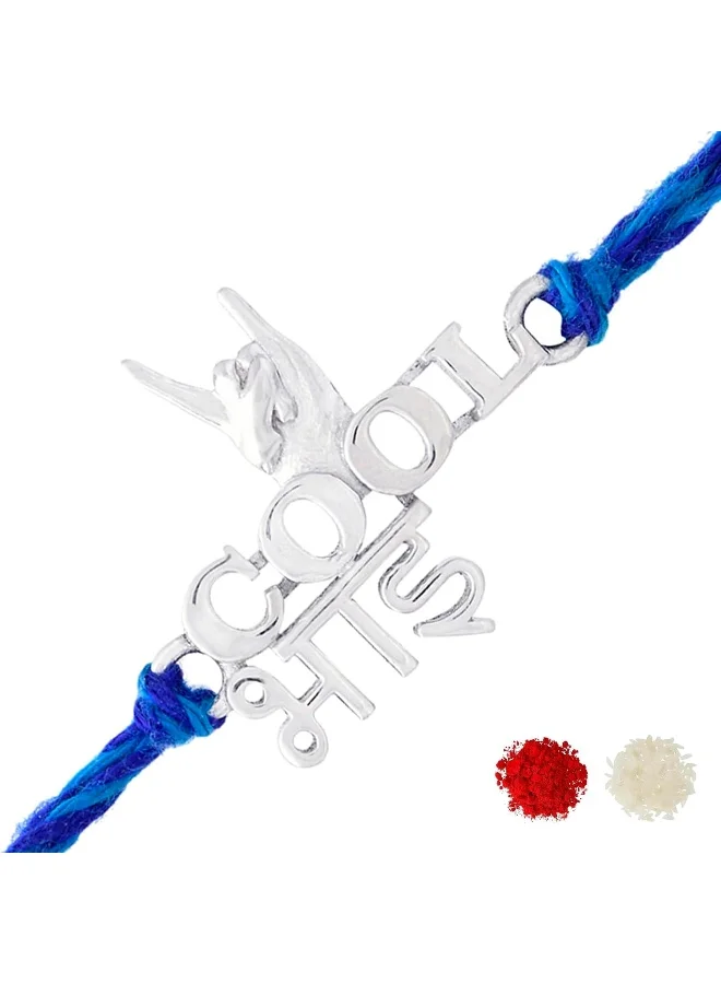 VOYLLA 925 Sterling Silver Precious Cool Bhai Thread Rakhi