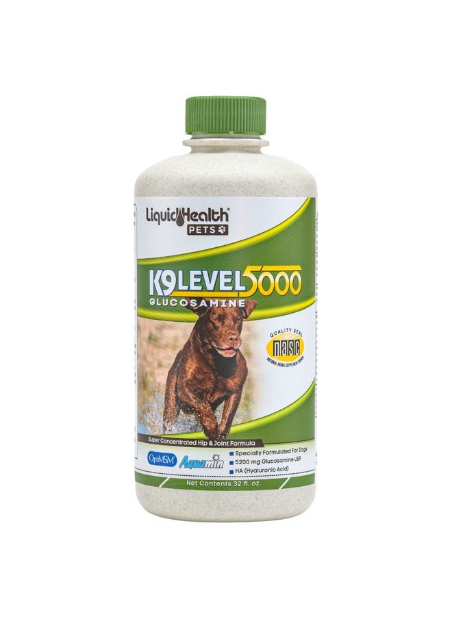 LIQUIDHEALTH 32 Oz K9 Liquid Glucosamine For Dogs Level 5000 With Glucosamine Chondroitin, Dogs Msm, Boswellia Serrata - Dog Hip And Joint Health, Dog Vitamins For Dog Joint Pain, Dog Joint Oil  - Image 1