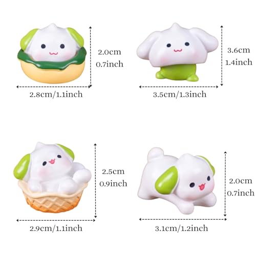 ascension 4 Pieces of Cute Dogs Miniature Set Unique Gifts for Girlfriend Boyfriend Dog Miniature Set for Garden Décor, Living Room, Office, Restaurant Decoration, Doll House Decor - Image 2