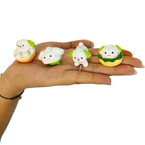 ascension 4 Pieces of Cute Dogs Miniature Set Unique Gifts for Girlfriend Boyfriend Dog Miniature Set for Garden Décor, Living Room, Office, Restaurant Decoration, Doll House Decor - Image 3