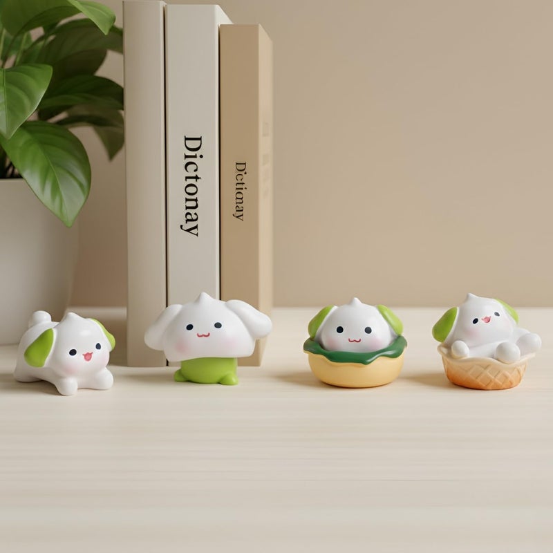 ascension 4 Pieces of Cute Dogs Miniature Set Unique Gifts for Girlfriend Boyfriend Dog Miniature Set for Garden Décor, Living Room, Office, Restaurant Decoration, Doll House Decor - Image 5
