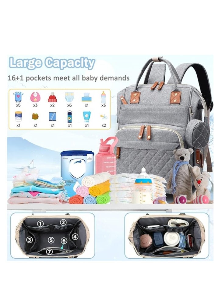 TRASSLE Diaper Bag Backpack with Changing Station Large Capacity Multifunction Baby Bags for Boy Girl Travel For Moms Dads Baby Registry Search Essentials Shower Gifts  - Image 3