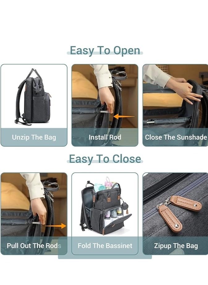 TRASSLE Diaper Bag Backpack with Changing Station Large Capacity Multifunction Baby Bags for Boy Girl Travel For Moms Dads Baby Registry Search Essentials Shower Gifts  - Image 4