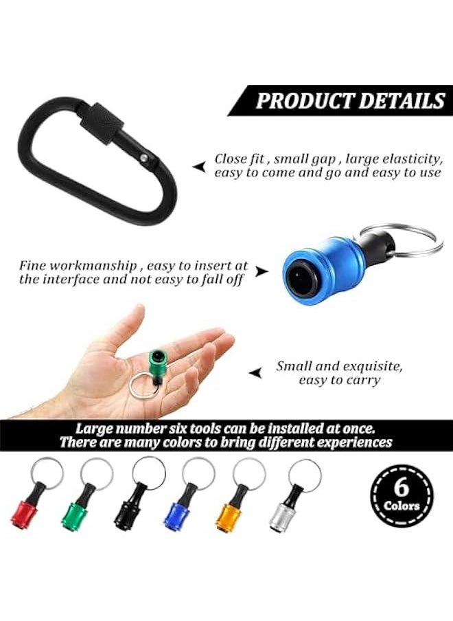Generic - 12 Pcs 1/4 inch Hex Shank Screwdriver Bits Holder with 105° Right Angle Drill Attachment, Bit Holder Keychain for Impact Driver, Quick-Change Extension Bar Keychain Drill Screw Adapter - Image 1