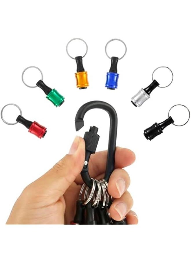 Generic - 12 Pcs 1/4 inch Hex Shank Screwdriver Bits Holder with 105° Right Angle Drill Attachment, Bit Holder Keychain for Impact Driver, Quick-Change Extension Bar Keychain Drill Screw Adapter - Image 1