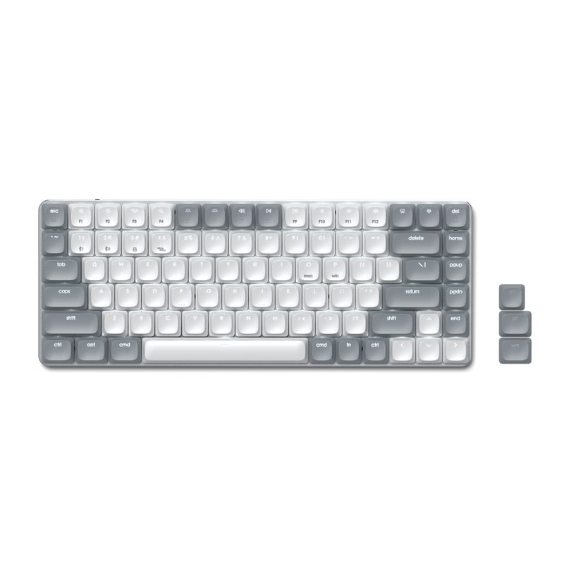 SATECHI SM1 Slim Mechanical Backlit Bluetooth Keyboard | Compact, Portable, Wireless w/ Swappable Keys 14 Backlight Patterns, Work & Gaming Keyboard for Mac & Windows, Connects to 4 Devices - Light Gray - Image 4