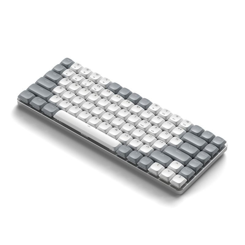 SATECHI SM1 Slim Mechanical Backlit Bluetooth Keyboard | Compact, Portable, Wireless w/ Swappable Keys 14 Backlight Patterns, Work & Gaming Keyboard for Mac & Windows, Connects to 4 Devices - Light Gray - Image 1