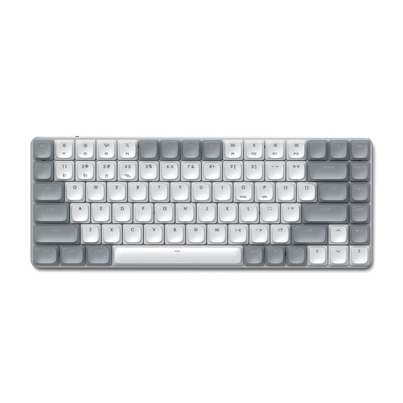 SATECHI SM1 Slim Mechanical Backlit Bluetooth Keyboard | Compact, Portable, Wireless w/ Swappable Keys 14 Backlight Patterns, Work & Gaming Keyboard for Mac & Windows, Connects to 4 Devices - Light Gray - Image 2