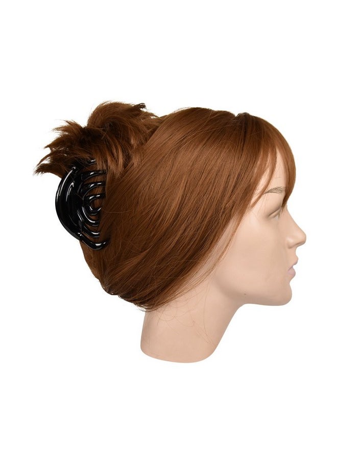 Motique Accessories 3.75 Inch Concentric Circles Jaw Clip For Women Black  - Image 3