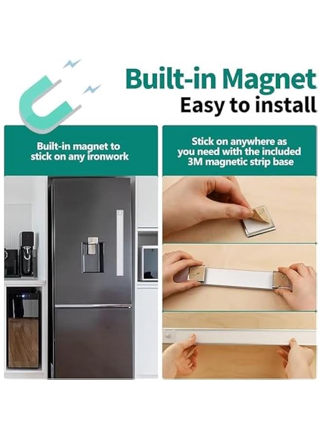 HOOKOR Motion Sensor Closet Lights,3-Color Dimming LED Rechargeable Under Cabinet Night Light, Slim Magnetic Closet Light, Wireless Light for Kitchen, Staircase, Wardrobe, Study Light (White, 30CM) - Image 4