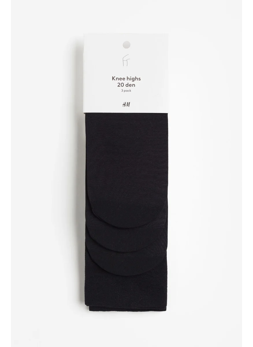 اتش اند ام 3-Pack Knee Socks 20 Denier