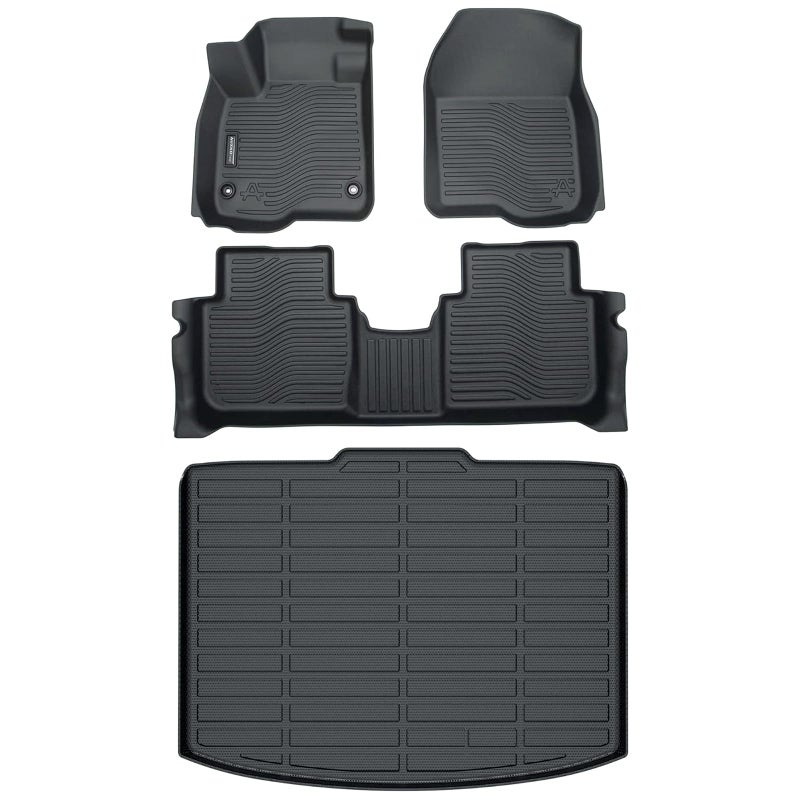 Auxko All Weather Floor Mats Cargo Liner Fit for Honda CRV 2023 2024 2025 2026 Not Hybrid TPE Rubber Liners Set CRV Accessories Cargo Liner for Lowest Position