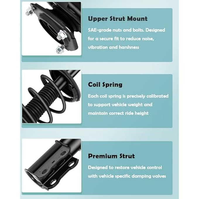 SCITOO Front And Rear Shock Absorber Assembly Fit For 20012005 For Toyota Rav4 Complete Shock And Strut Assembly Kit Fit For 171454 171453 37199 4Pcs - Image 5