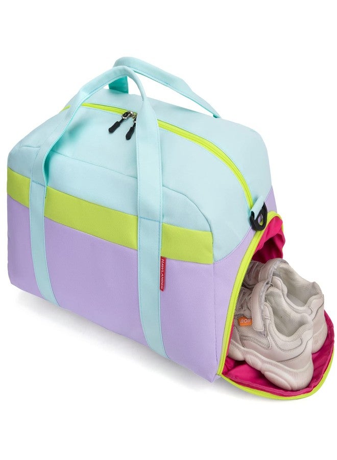 HawLander Kids Duffle Bag for Boys or Girls, Fit School Practice, or Overnight Travel, Light Green, Colour - Image 5