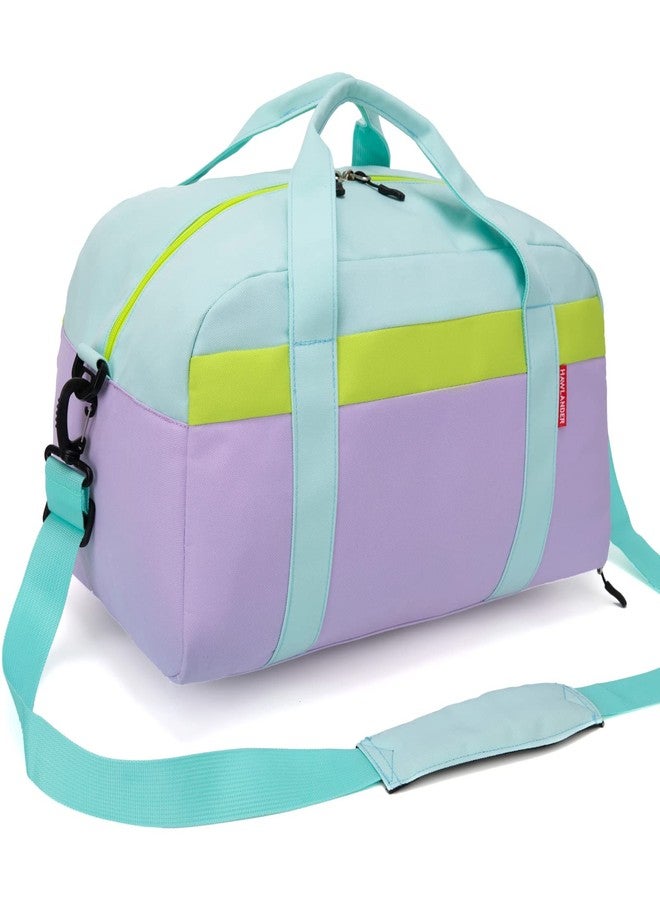 HawLander Kids Duffle Bag for Boys or Girls, Fit School Practice, or Overnight Travel, Light Green, Colour - Image 2