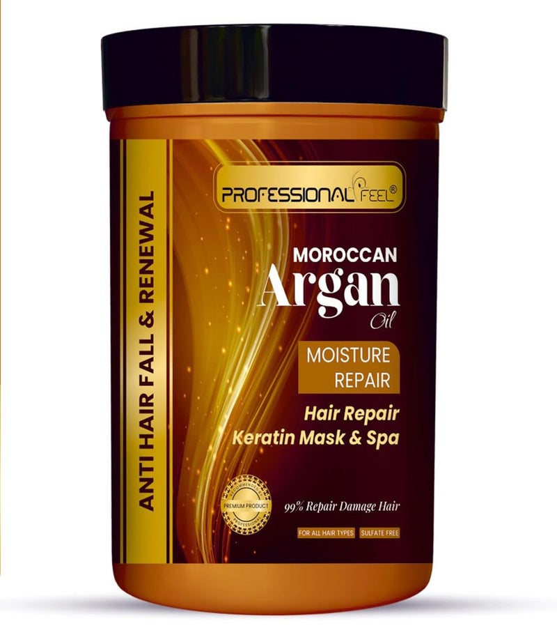 Professional Feel Moroccan Argan Oil Moisture Repair Keratin Hair Repair Mask  Spa Total Repair Hair 800 gm - Image 1