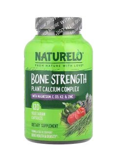 NATURELO Bone Strength - Plant-Based Calcium Complex With Magnesium.C.D3.K2 & Zinc To Support Bone Health & Density- 120 Vegetarian Capsules  - Image 1