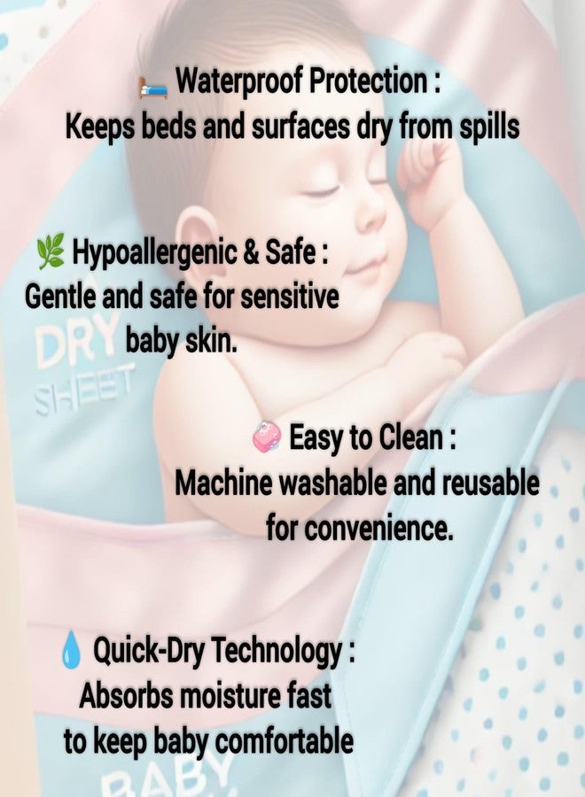 Yuga New Born Baby Urine Sheets Waterproof, Bed Protector Baby Dry Sheet, Baby Dry Mats Waterproof and New Born Baby Products (Dark Blue, Small) - Image 4
