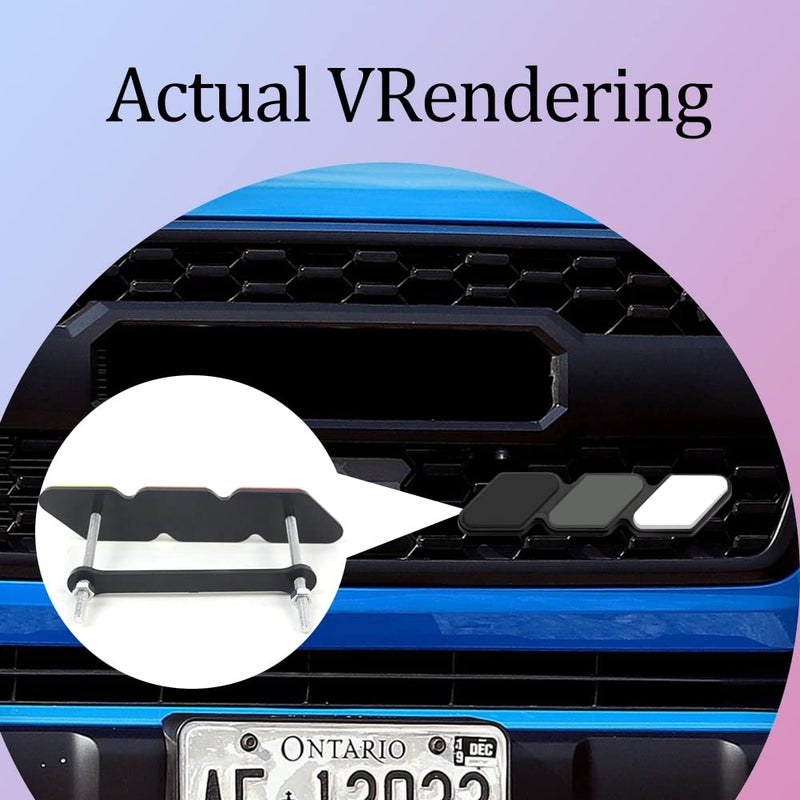 Middrivr Grille Decor Badge, Tri-Color Grille Insert Trims, Tri-Color Grille Badge Emblem Decoration Accessories Car Truck Label Fit for Most Vehicles (Grey) - Image 5