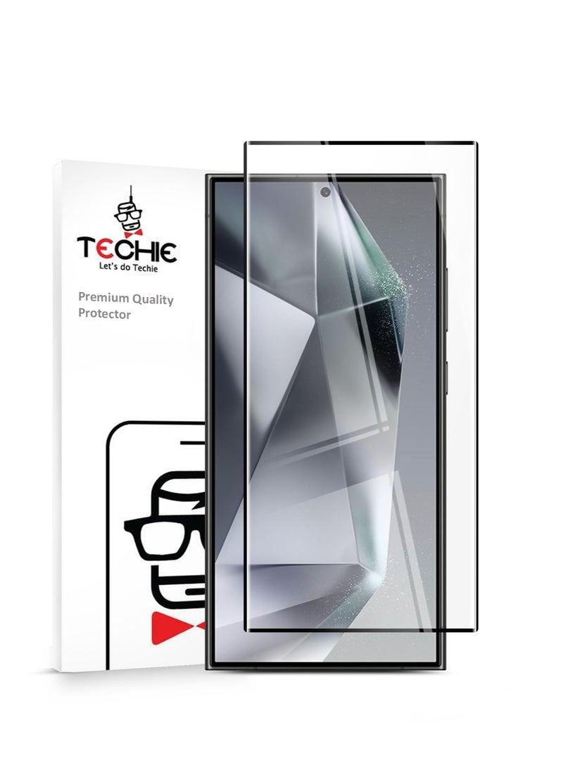 Techie حماية شاشة زجاجية مقسّاة كاملة من سامسونج جالاكسي S24 ألترا 2024 بصلابة 10H HD - مضادة للخدش، مضادة لبصمات الأصابع، وتقنية خالية من الفقاعات - Image 1