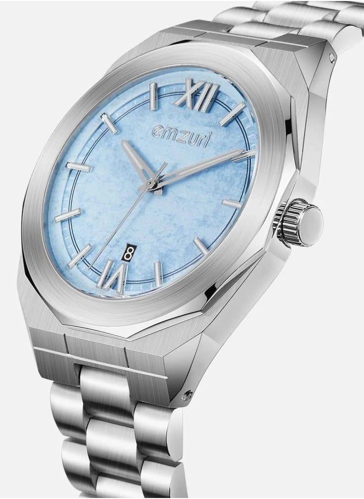 emzuri - Silver steel men's watch - Image 1
