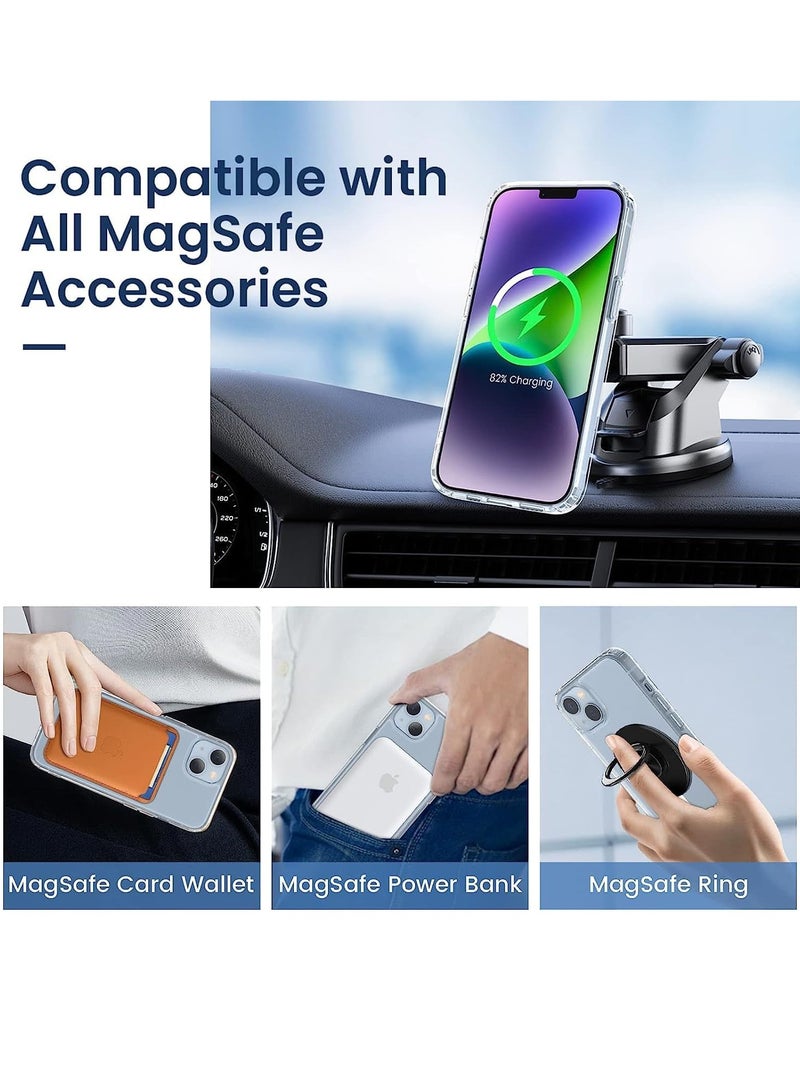 MIGOFAST Magnetic Clear Back Designed for iPhone 13 Clear Phone Case Compatible with Magsafe, Slim Protective Cover - Image 3