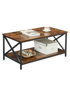 AGD Coffee Table with storage shelf and X-shaped steel frame  - Image 1