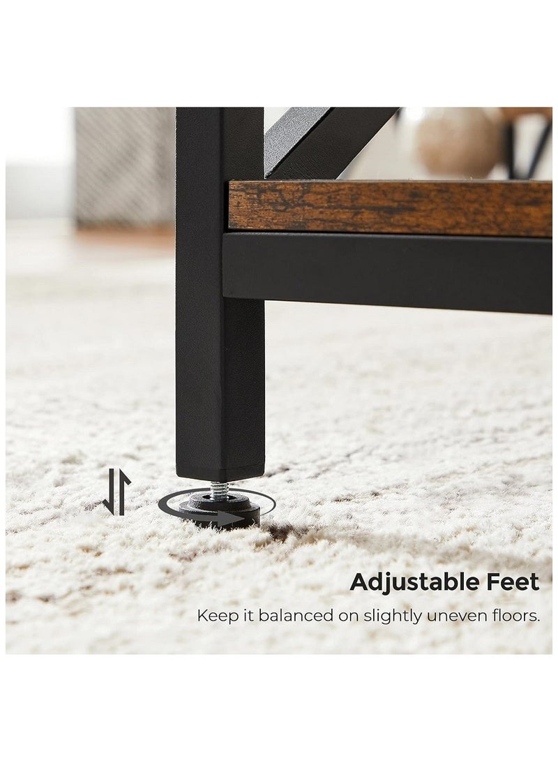AGD Coffee Table with storage shelf and X-shaped steel frame - Image 5