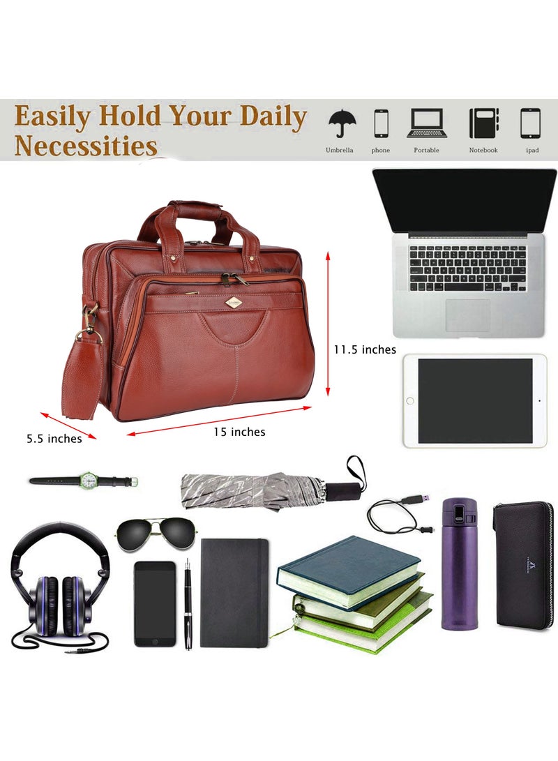 LAVERI LEATHER Genuine Leather Office And Travel Document Laptop bag Style 437 A  - Image 2