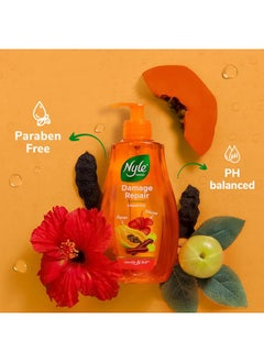 Nyle Naturals Damage Repair Shampoo 800 Ml | Hair Repairing Shampoo With Papaya, Hibiscus, & Shikakai | Ph Balanced & Paraben Free Gentle & Soft Shampoo For Women & Men  - Image 5